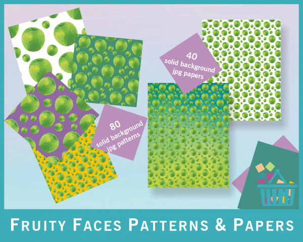 Low Poly Fruit Patterns Papers transparent png