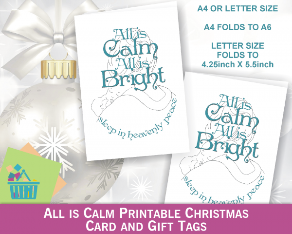 All is Calm Printable Christmas Card and Gift Tags