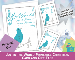 Joy to the World Printable Christmas Card and Gift Tags