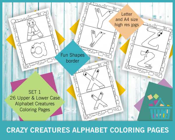 pixels pantry crazy creatures animal alphabet coloring pages commercial use