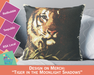 Tiger-MoonlightShadow-throw pillow image